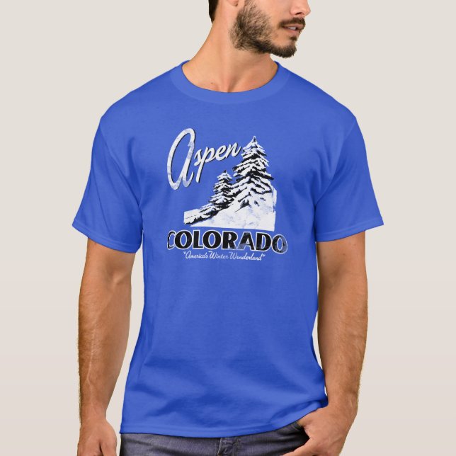 Camiseta Design retro de Aspen Colorado EUA (Frente)