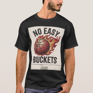 Camiseta Design Retro de Basquete No Easy Buckets