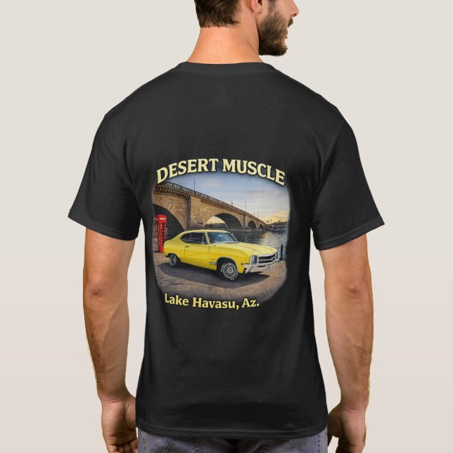 Camiseta Design Retro de Carro Desert Muscle (Verso)