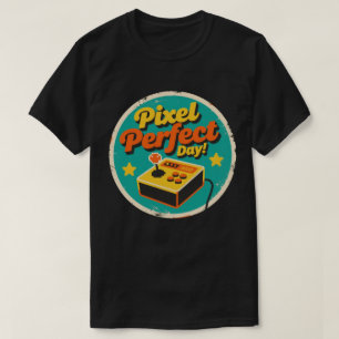 Camiseta Design Retrô de Dia Perfeito Pixel Vintage Engraça