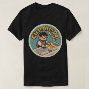 Camiseta Design Retrô de Estresse Ctrl+Alt+Del Vintage Dive