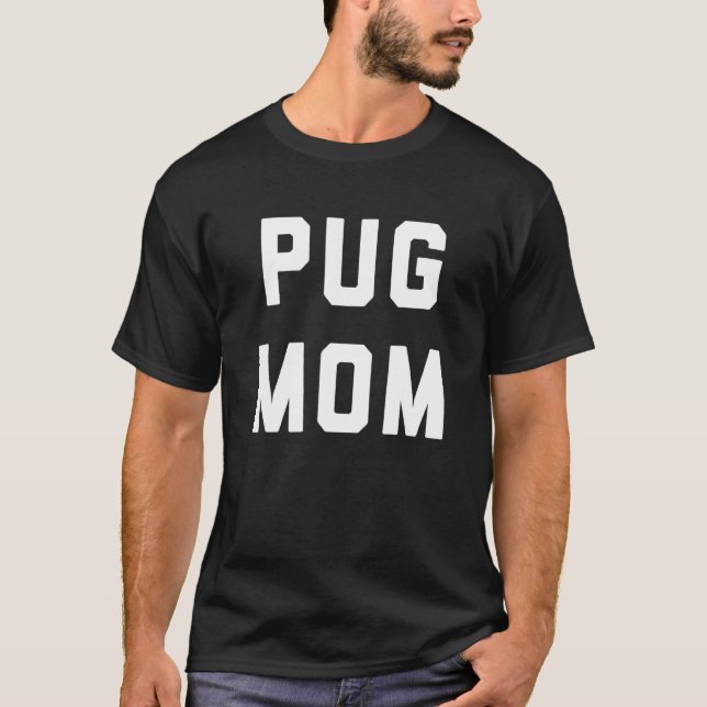 Camiseta Design Retrô de Mãe Pug (Frente)