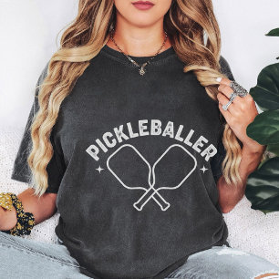 Camiseta Design Retro de Pickleballer com Remos Cruzados