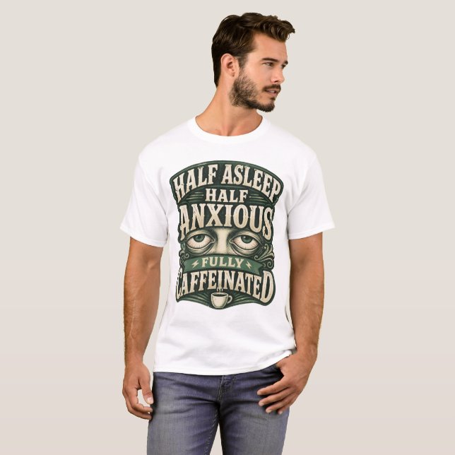 Camiseta Design Retrô Divertido Amante de Café (Frente Completa)