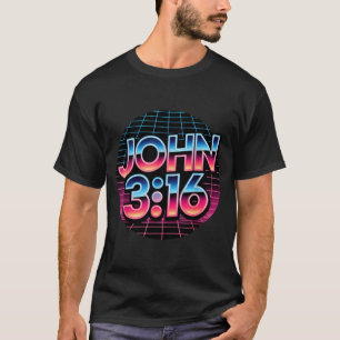 Camiseta Design Retro Fé Cristã Anos 80 John 3_16