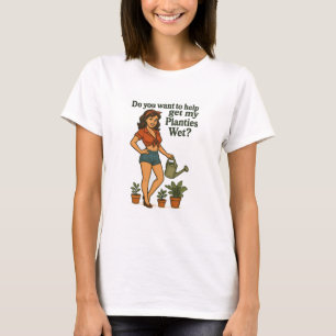 Camiseta Design Retro Pin-Up Planties Pun para Jardineiros