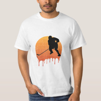 Camiseta Design Retro pôr do sol de hóquei