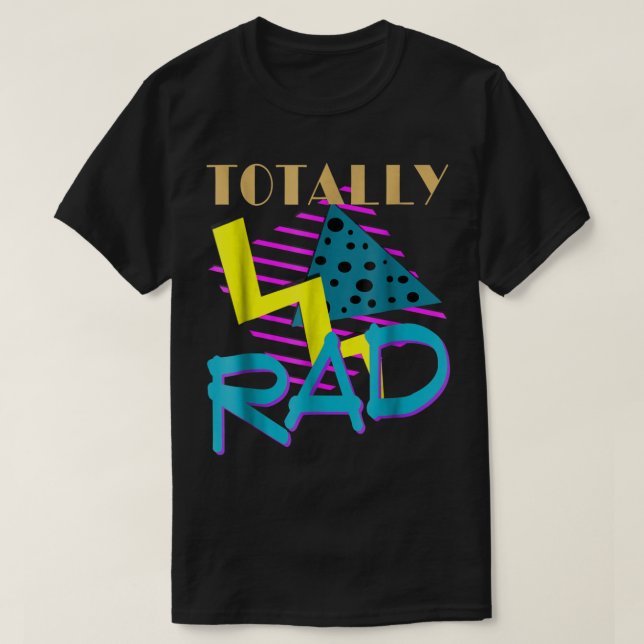 Camiseta Design Retro Totalmente Radical dos Anos 80 (Frente do Design)