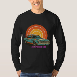 Camiseta Design Retro Vintage de Carro Musculoso Pôr do Sol
