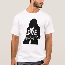 Camiseta Design Romântica de Silhouette Love