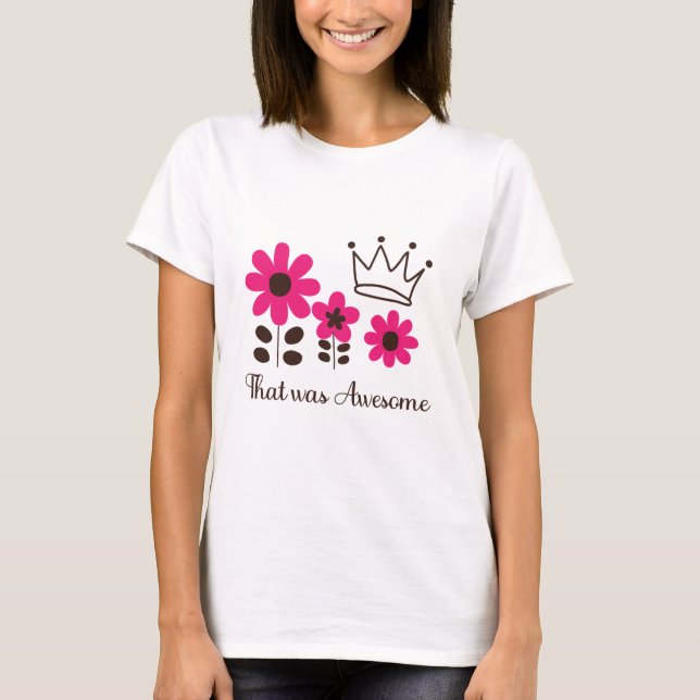 Camiseta Design Romântica Floral com Fundo Preto (Frente)