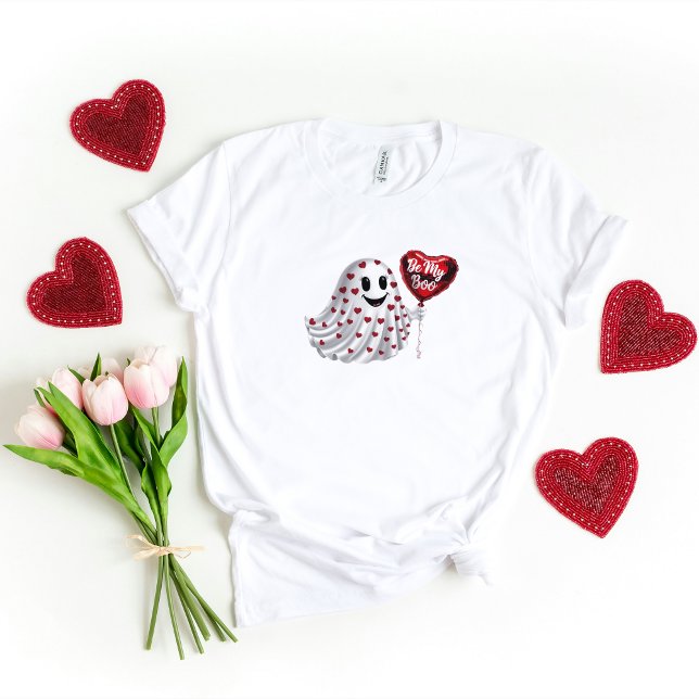 Camiseta Design Romântico do Tee do Coração Fantasma (Cherry Coded Valentine's Day Custom T-Shirt)