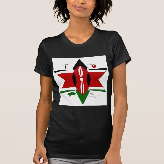 Camiseta Design Safari de Sinalizador Queniano (Frente)