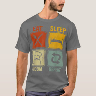 Camiseta Design Sarcástico Retro Para O Groomer Comer O Alc