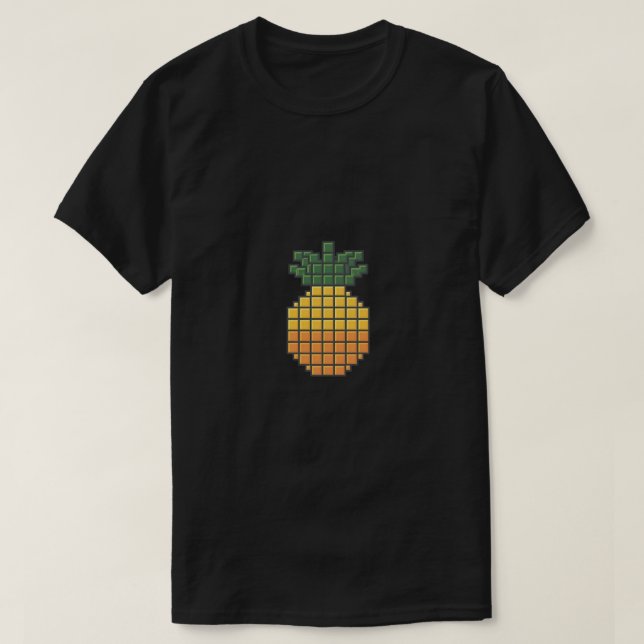Camiseta Design Simples de Abacaxi de Arte Pixel (Frente do Design)