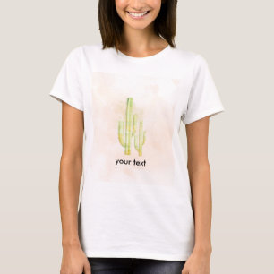Camiseta Design Simples do Sudoeste de Cactus em Aquarela