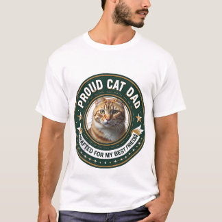 Camiseta Design Simples Fofo Papai Gato Personalizado Amant