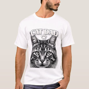 Camiseta Design Simples Fofo Personalizado Pai de Gato Aman
