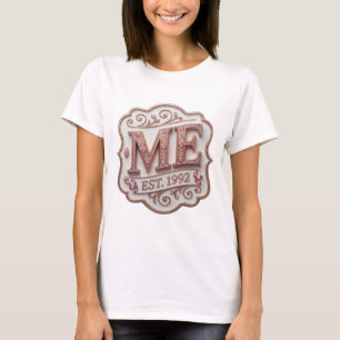 Camiseta Design sofisticado em Ouro ME EST 1992