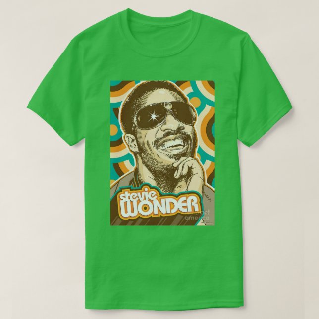 Camiseta Design Stevie Wonder de Alta Qualidade 1 (Frente do Design)