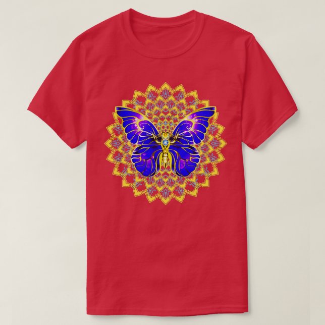Camiseta Design Suave da Borboleta Azul (Frente do Design)