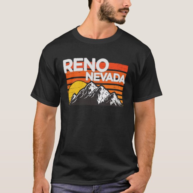 Camiseta Design Sunset de Montanha do Rio Nevada (Frente)