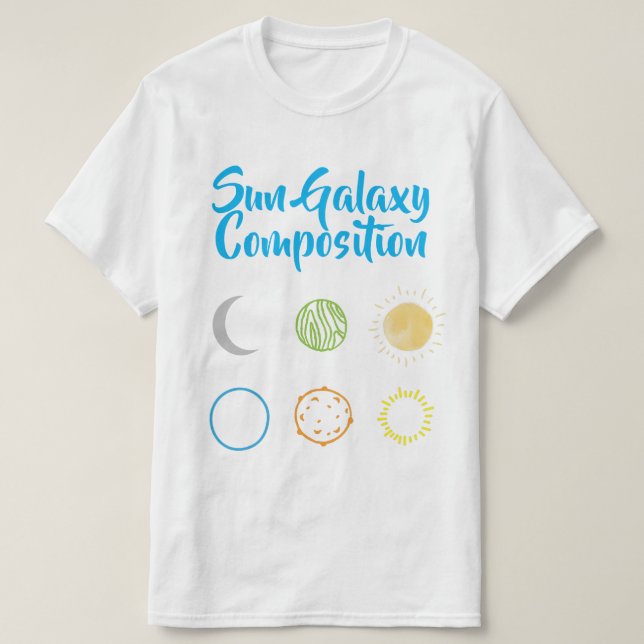 Camiseta Design surpreendente da combinação Sun Galaxy (Frente do Design)