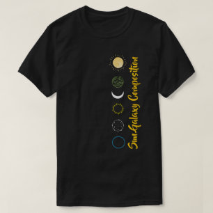 Camiseta Design surpreendente da combinação Sun Galaxy