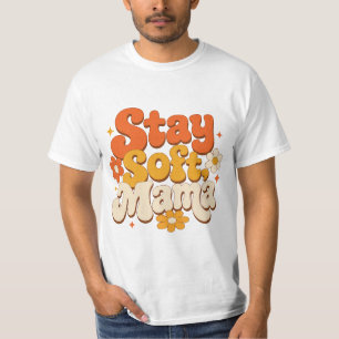 Camiseta Design SVG "Fique Macia, Mamãe" Retro Groovy