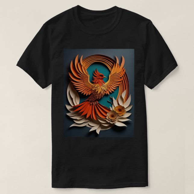 Camiseta Design-T-shirt em papel Phoenix (Frente do Design)