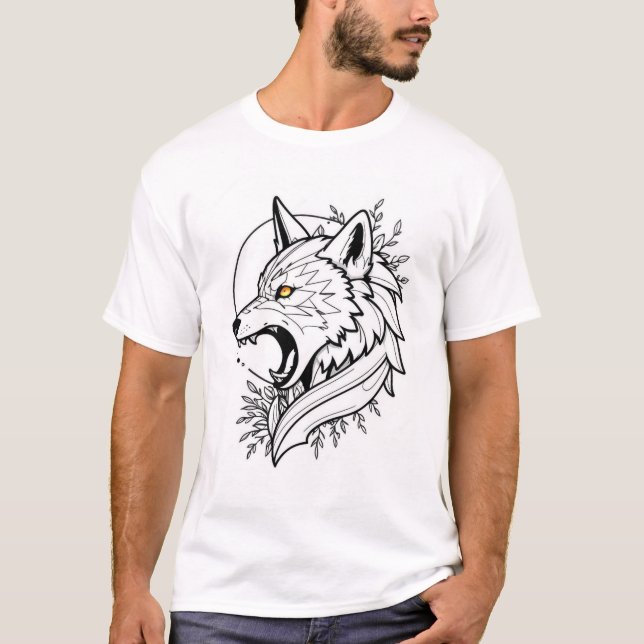 Camiseta Design T-Shirt Impressionante do Lobo (Frente)