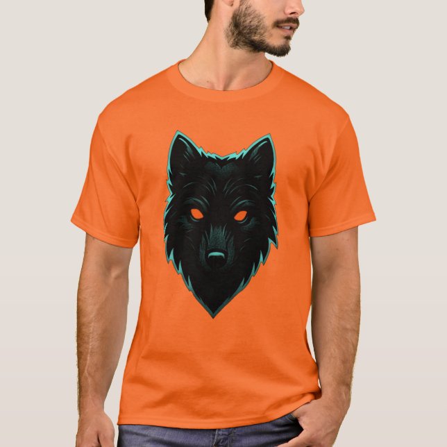 Camiseta Design T-Shirt Mystic Neon Wolf (Frente)