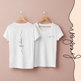 Camiseta Design Tipográfico Minimalista da Liberdade