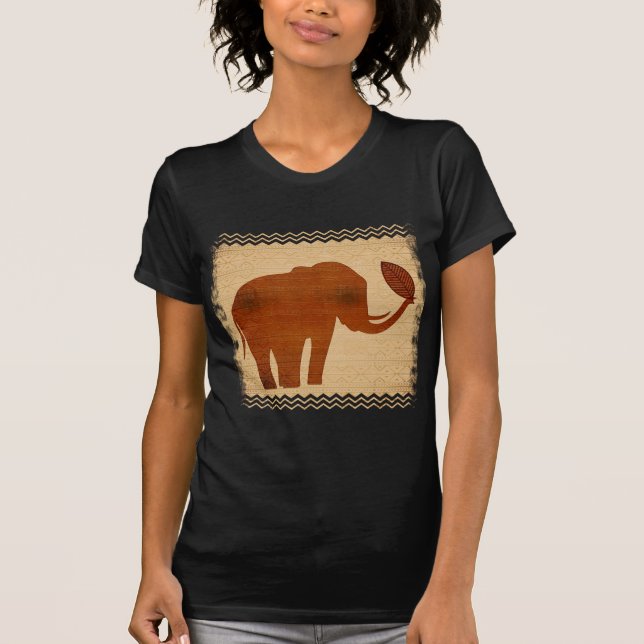 Camiseta Design tribal da arte do elefante (Frente)