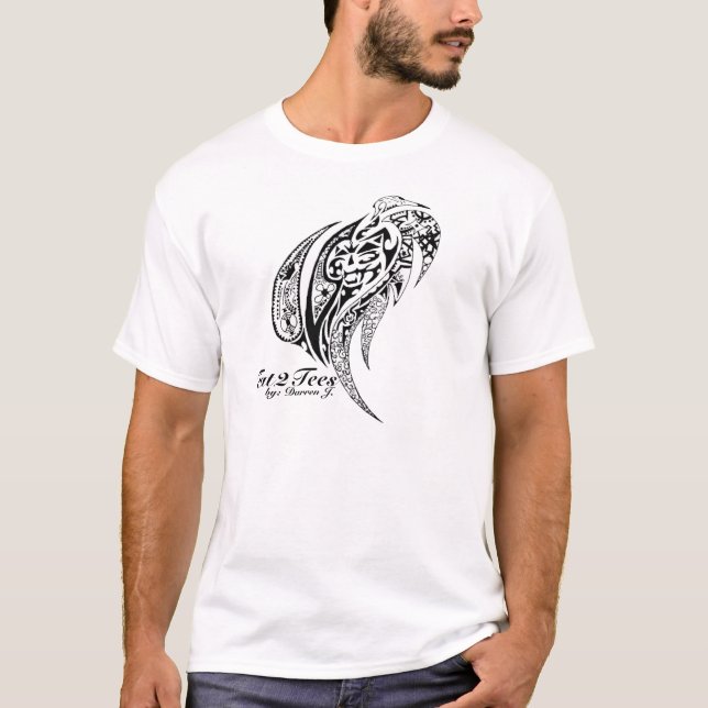 Camiseta Design tribal do leão por Tat2Tees (Frente)