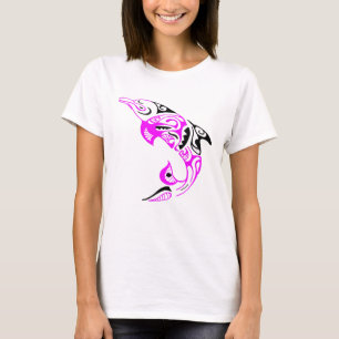 Camiseta Design tribal do tatuagem do golfinho do rosa e do