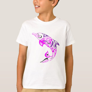 Camiseta Design tribal roxo e cor-de-rosa preto do tatuagem