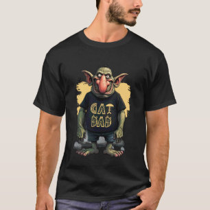 Camiseta Design Troll Pai de Gato Engraçado para Homens que