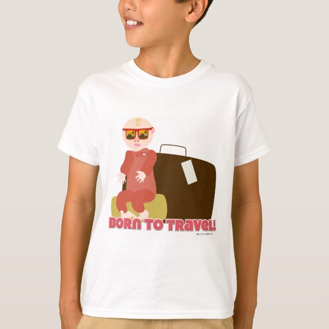 Camiseta Design Turístico De Cartoon De Bebê Para Viagem (Frente)