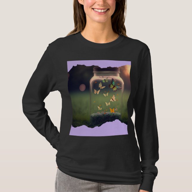 Camiseta Design Único de Borboleta (Frente)