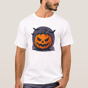 Camiseta Design único do Halloween Jack-O'-Lanterna