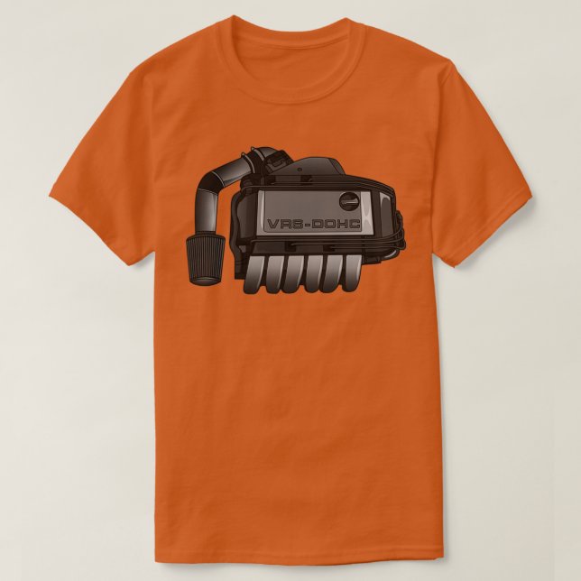 Camiseta DESIGN V2 do motor VR6 (Frente do Design)