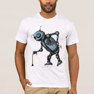Camiseta Design velho engraçado do t-shirt do robô