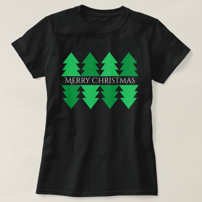 Camiseta Design Verde de Natal Simples Preto (Frente do Design)