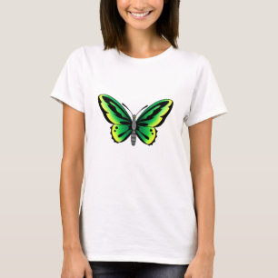 Camiseta design verde do tatuagem da borboleta