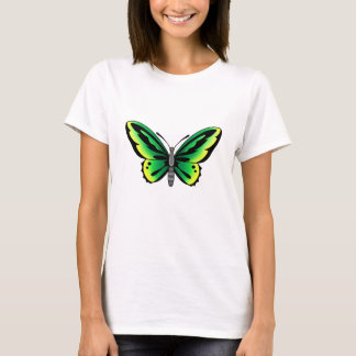 Camiseta design verde do tatuagem da borboleta