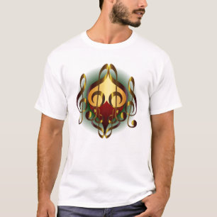 Camiseta Design Verde Música e Corações