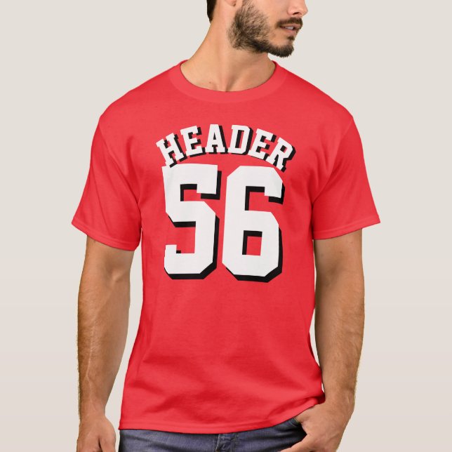 Camiseta Design vermelho & branco do jérsei dos esportes (Frente)