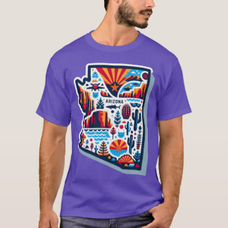 Camiseta design vibrante de arizona de sobredimensionado