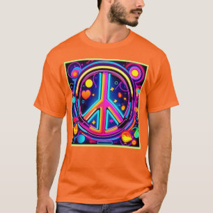 Camiseta Design Vibrante de Símbolo da Paz